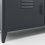 ТВ-тумба из металла и столешницей из массива дуба Metal Wood TV-Stand варинант исполнения - 7 | Loft Concept в Челябинске