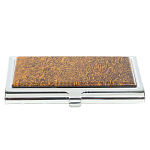 Визитница карманная металлическая с накладкой из натурального камня Яшма Stone Business Card Holders варинант исполнения - 1 | Loft Concept в Челябинске