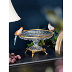 Чаша из прозрачного стекла с фигурками разноцветных попугаев на ободке 38 Eden Garden варинант исполнения - 2 | Loft Concept в Челябинске