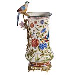 Ваза фарфоровая с птицей на бронзовой ветке и цветочной росписью Garden of Eden варинант исполнения - 5 | Loft Concept в Челябинске