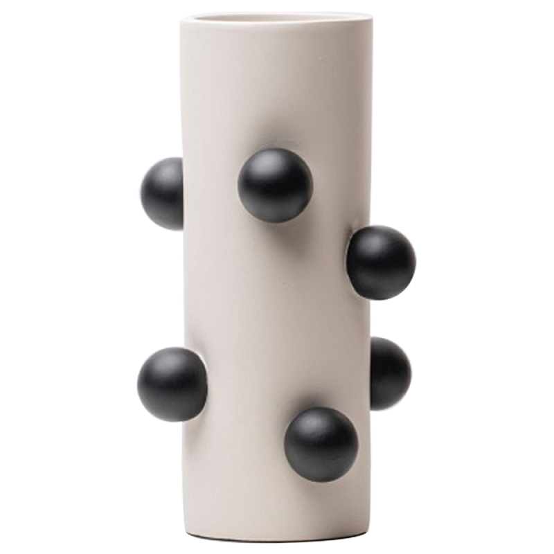 Ваза Molecule Vase Tube White S Молочный Черный Ваза Molecule Vase Tube White S Молочный Черный в Челябинске | Loft Concept