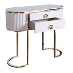 Консоль с белая овальная с мраморной столешницей Thoroughbass  варинант исполнения - 2 | Loft Concept в Челябинске