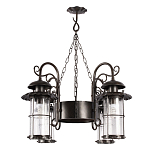 Уличная подвесная люстра с 4-мя цилиндрическими плафонами на цепях Elysian Lanterns варинант исполнения - 3 | Loft Concept в Челябинске