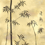 Обои ручная роспись Bamboo Quicksilver on Warm Gold gilded tea paper варинант исполнения - 2 | Loft Concept в Челябинске