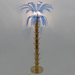 Торшер Glass Decorated Palm Floor Lamp Blue Листья Пальмы  варинант исполнения - 2 | Loft Concept в Челябинске