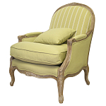 Кресло Ava Classical Armchair green striped flax варинант исполнения - 3 | Loft Concept в Челябинске