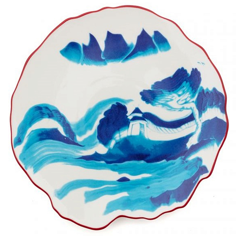 Десертная тарелка Seletti Melting Landscape Белый Синий Десертная тарелка Seletti Melting Landscape Белый Синий в Челябинске | Loft Concept