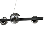 Люстра светодиодная линейная с 6-ю круглыми серыми плафонами Iona Chandelier Black  варинант исполнения - 2 | Loft Concept в Челябинске