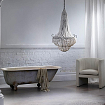 Люстра каплевидной формы украшенная белыми бусинами Wooden Beads White Chandelier варинант исполнения - 1 | Loft Concept в Челябинске