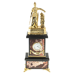 Часы настольные бронзовые из натурального камня Яшма Stone Clock варинант исполнения - 1 | Loft Concept в Челябинске