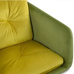 Стул с мягкой обивкой из велюра и подъемно-поворотным механизмом на колесиках Mason Green and Yellow варинант исполнения - 4 | Loft Concept в Челябинске