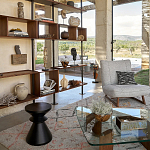 Черный приставной столик из массива AMORPHOUS варинант исполнения - 4 | Loft Concept в Челябинске