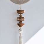 Аксессуар на стену диск с деревянными бусинами Wall Decor Thread Disc  варинант исполнения - 2 | Loft Concept в Челябинске