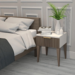 Тумба прикроватная коричневая с белой столешницей Harper Line варинант исполнения - 3 | Loft Concept в Челябинске