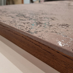 Стол обеденный с коричневой квадратной столешницей из керамики на четырех деревянных ножках Brown Ceramics варинант исполнения - 2 | Loft Concept в Челябинске