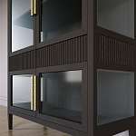 Витрина Primo со стеклянными фасадами и 2 ящиками Темный орех варинант исполнения - 2 | Loft Concept в Челябинске