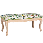 Банкетка из натурального бука золотистая с изображением птиц и цветов Blooming Birds варинант исполнения - 1 | Loft Concept в Челябинске