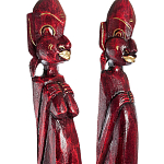 Комплект из 2-х деревянных статуэток Asmat Tall Statuettes Red варинант исполнения - 3 | Loft Concept в Челябинске