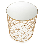 Приставной стол золотой с зеркальной столешницей Golden Symphony варинант исполнения - 1 | Loft Concept в Челябинске