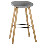 Барный стул на ножках из натурального дерева Boras Grey варинант исполнения - 1 | Loft Concept в Челябинске