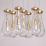 Люстра с 7-ю прозрачными плафонами из стекла в форме капли Lucid Rain  варинант исполнения - 4 | Loft Concept в Челябинске