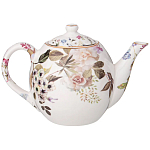 Чайный сервиз из фарфора белый с рисунком цветов на 6 персон 14 предметов Garden Whisper Porcelain Set  варинант исполнения - 2 | Loft Concept в Челябинске
