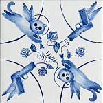 Плитка с узором 2 кота 2 пистолета варинант исполнения - 1 | Loft Concept в Челябинске