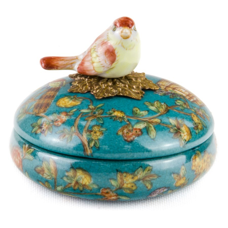 Шкатулка Box Light Yellow Bird Бирюзовый Бронза Шкатулка Box Light Yellow Bird Бирюзовый Бронза в Челябинске | Loft Concept