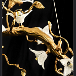 Люстра в виде золотой ветки с цветами и птичками Marvelous Garden варинант исполнения - 12 | Loft Concept в Челябинске