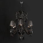 Люстра подвесная с плиссированными абажурами и множеством подвесок черного цвета Диаметр 62 см Lustre Reverie варинант исполнения - 2 | Loft Concept в Челябинске