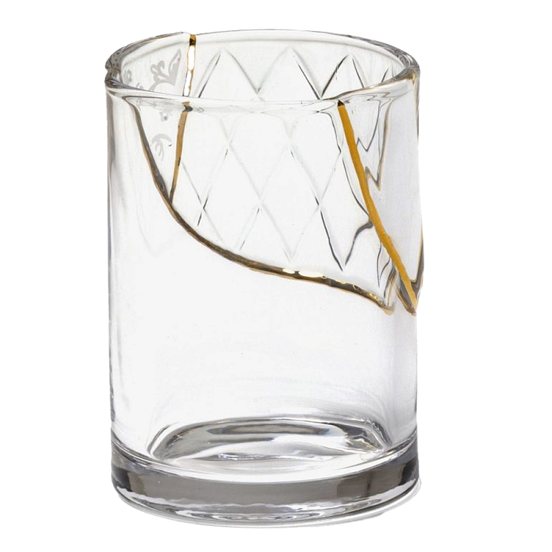 Стакан Seletti Kintsugi II Прозрачное Стекло Золотой Стакан Seletti Kintsugi II Прозрачное Стекло Золотой в Челябинске | Loft Concept