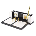 Настольный письменный набор из белого мрамора и змеевика Marble Accessory варинант исполнения - 2 | Loft Concept в Челябинске