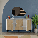 Комод с 3-мя дверцами и выдвижным ящиком цвета светлый дуб SPARK CONSOLE WHITE варинант исполнения - 2 | Loft Concept в Челябинске