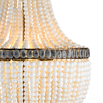 Люстра каплевидной формы декорированная нитями стеклянных бусин молочного цвета Bead threads варинант исполнения - 1 | Loft Concept в Челябинске