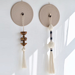 Аксессуар на стену диск из нитей Wall Decor White Thread Disc  варинант исполнения - 1 | Loft Concept в Челябинске