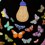 Картина ручная вышивка бисером Бабочки Butterflies and Light Bulb варинант исполнения - 3 | Loft Concept в Челябинске