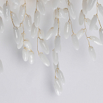 Бра золотого цвета с ветвями и белыми овальными стеклянными подвесками Droplet Chandelier варинант исполнения - 5 | Loft Concept в Челябинске