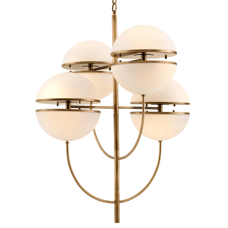 Люстра Chandelier Spiridon Латунь Античная полированная Белый Люстра Chandelier Spiridon Латунь Античная полированная Белый в Челябинске | Loft Concept