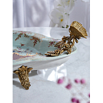 Блюдо овальное из голубого фарфора с ручками в виде бабочек и цветочным рисунком Blue Garden варинант исполнения - 5 | Loft Concept в Челябинске