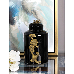 Банка с крышкой из фарфора с бронзовым цветочным элементом Eden Garden варинант исполнения - 4 | Loft Concept в Челябинске