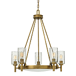  Люстра с 5-ю цилиндрическими плафонами из стекла с пузырьками Hinkley варинант исполнения - 7 | Loft Concept в Челябинске