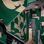 Обои ручная роспись в стиле Арт-деко Symphony Original colourway on Jade silk dupion варинант исполнения - 1 | Loft Concept в Челябинске