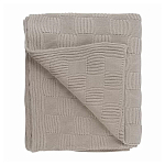 Плед из хлопка рельефной вязки бежево-серого цвета Waffle Comfort варинант исполнения - 1 | Loft Concept в Челябинске