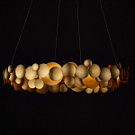 Люстра круглая из многослойных золотых дисков Metal Disc Chandelier варинант исполнения - 6 | Loft Concept в Челябинске