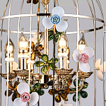 Люстра в виде клетки с цветами Flower Cell варинант исполнения - 2 | Loft Concept в Челябинске