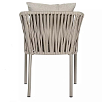 Стул серо-бежевый с декоративным плетением на спинке и подлокотниках Chair Weave варинант исполнения - 4 | Loft Concept в Челябинске