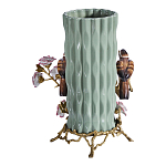 Ваза с птицами и цветами из фарфора с бронзовыми элементами Garden of Eden варинант исполнения - 2 | Loft Concept в Челябинске