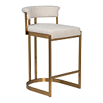 Стул барный букле бежевый с каркасом цвета матовое золото Tactility варинант исполнения - 2 | Loft Concept в Челябинске