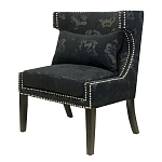 Полукресло с мягкой обивкой из жаккарда на 4-х ножках из массива березы Baroque Armchair black варинант исполнения - 3 | Loft Concept в Челябинске