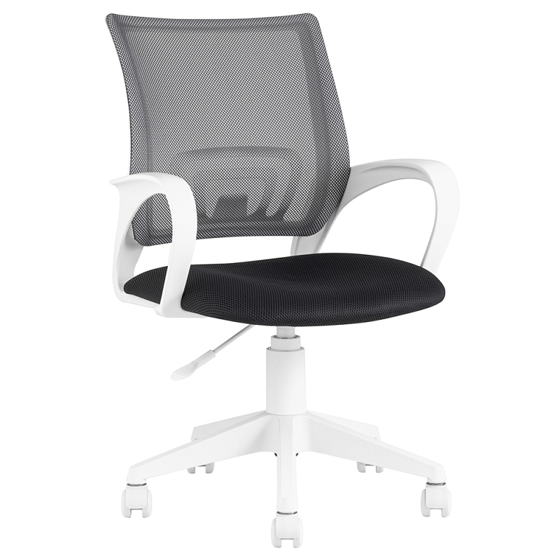Офисное кресло с основанием из белого пластика Desk chairs Black Черный Белый Офисное кресло с основанием из белого пластика Desk chairs Black Черный Белый в Челябинске | Loft Concept